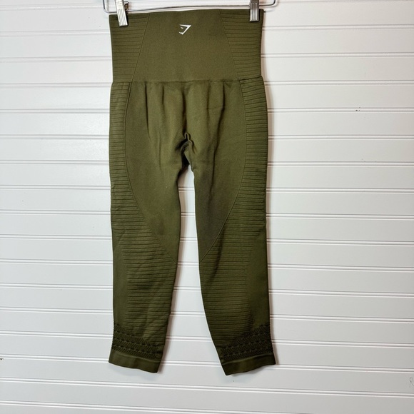 Gymshark Olive Green Energy Seamless Athletic Activewear Leggings Size Small EUC - Picture 8 of 8